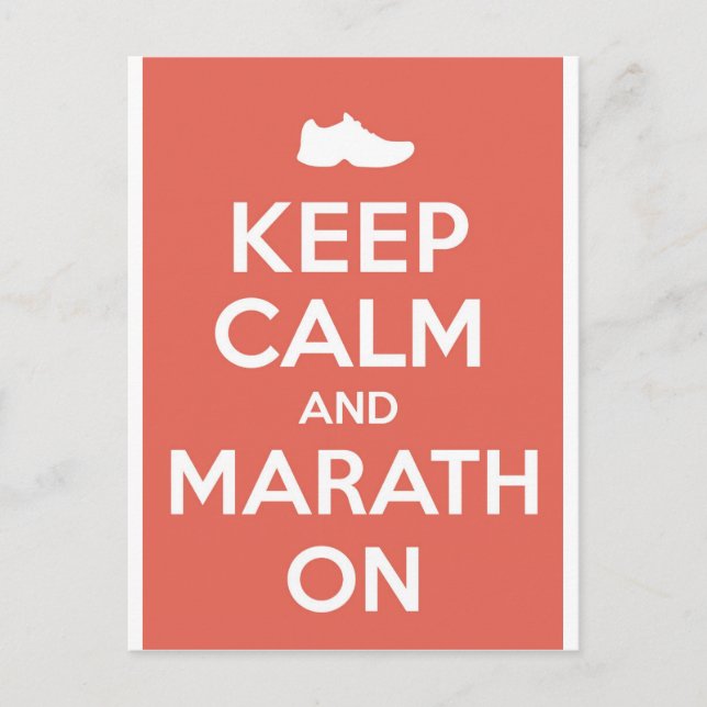 Keep Calm and Marathon Postcard (Front)