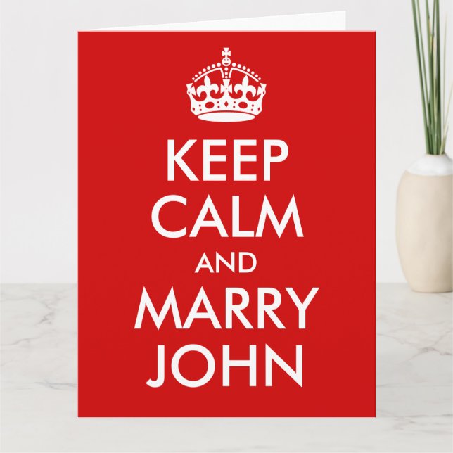 Keep Calm and Marry BLANK Card (Front)