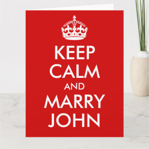 Keep Calm and Marry BLANK Card