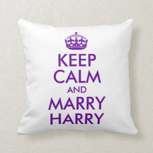 Keep Calm and Marry Harry Throw Pillow