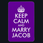 Keep Calm and Marry Jacob Magnet<br><div class="desc">Customizable purple and white wedding parody of a classic design ...  Keep Calm and Marry Jacob.</div>