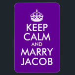 Keep Calm and Marry Jacob Magnet<br><div class="desc">Customizable purple and white wedding parody of a classic design ...  Keep Calm and Marry Jacob.</div>