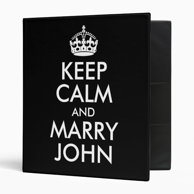 Keep Calm and Marry John Avery Binder (Front/Inside)
