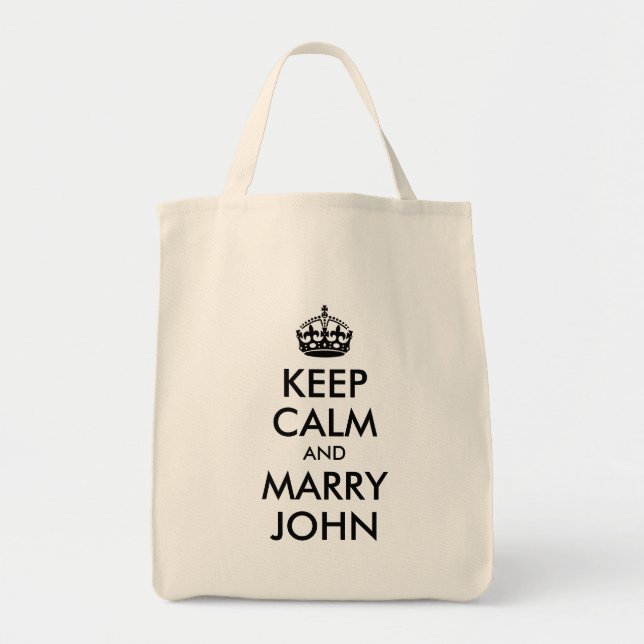 Keep Calm and Marry John Bag (Front)