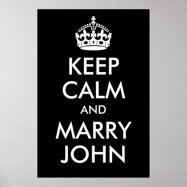 Keep Calm and Marry John Print (Front)
