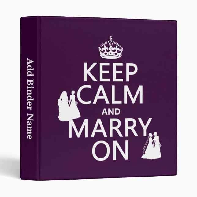 Keep Calm and Marry On - all colours Binder (Front/Spine)