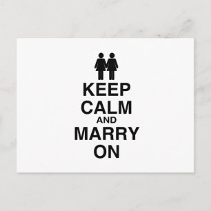 KEEP CALM AND MARRY ON (LES POSTCARD