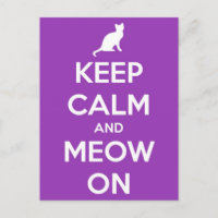 Keep Calm and Meow On Purple