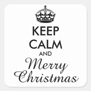 KEEP CALM AND MERRY CHRISTMAS - personalized text Square Sticker