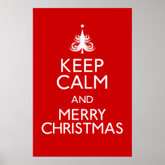 Keep Calm and Merry Christmas Poster