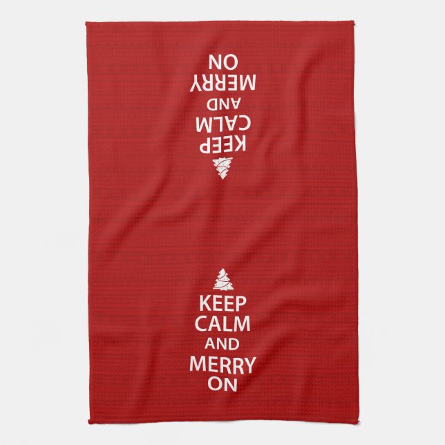 Keep Calm and Merry On Kitchen Towel (Vertical)