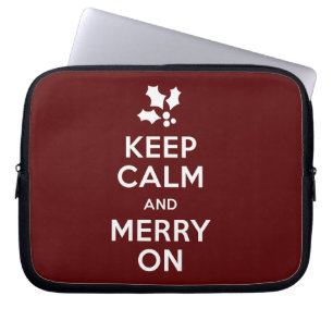 Keep Calm and Merry On Laptop Sleeve