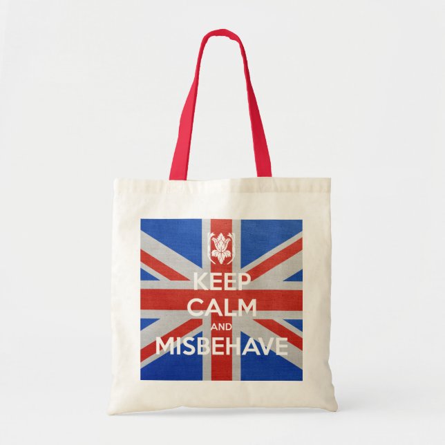 Keep Calm and Misbehave Tote Bag (Front)