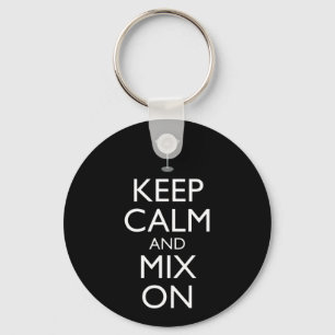 Keep Calm And Mix On Bartender Keychain