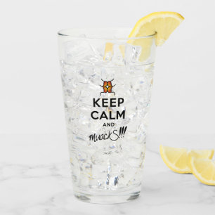 Keep Calm and muackS!!! Glass Cup