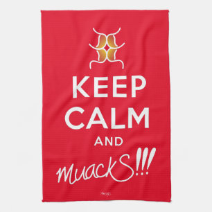Keep Calm and muackS!!!-White Text  Kitchen Towel