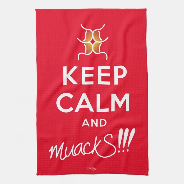 Keep Calm and muackS!!!-White Text  Kitchen Towel (Vertical)