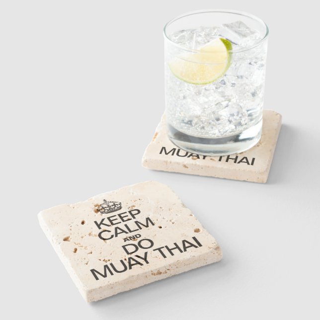 KEEP CALM AND MUAY THAI STONE COASTER (Side)
