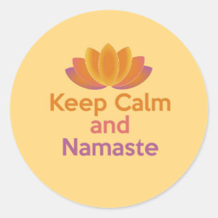 Keep Calm and Namaste - Yoga, Relax, Zen Classic Round Sticker