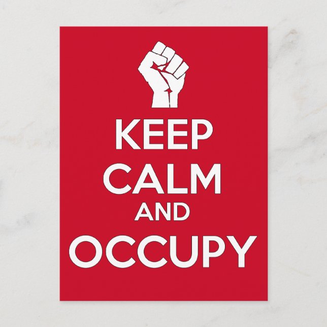 Keep Calm and Occupy (version2) Postcard (Front)