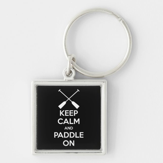 Keep Calm and Paddle On Keychain (Front)