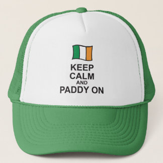 KEEP CALM and PADDY ON St Patricks Day cap