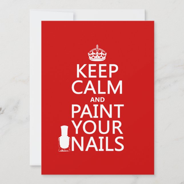 Keep Calm and Paint Your Nails (all colours) Invitation (Front)