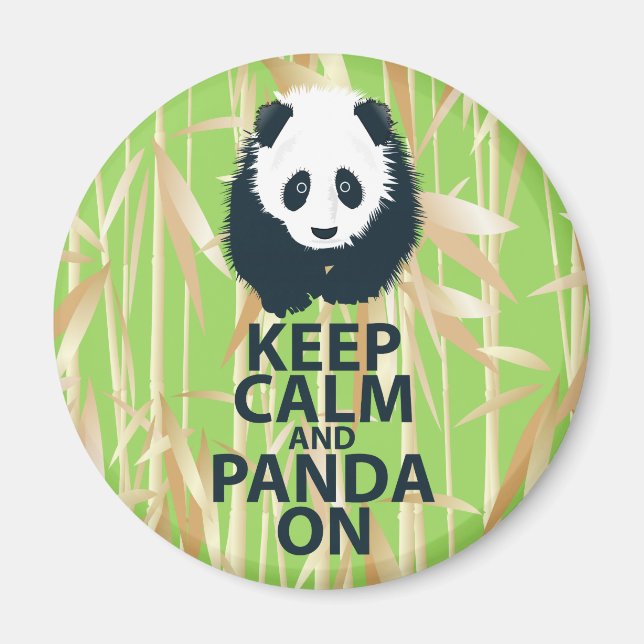 Keep Calm and Panda On Original Design Print Gift Magnet (Front)