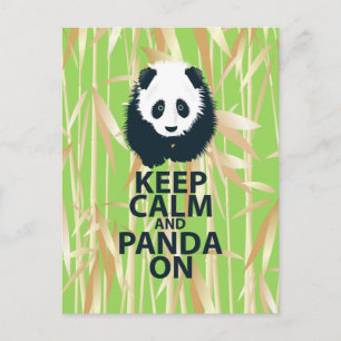 Keep Calm and Panda On Original Design Print Gift Postcard