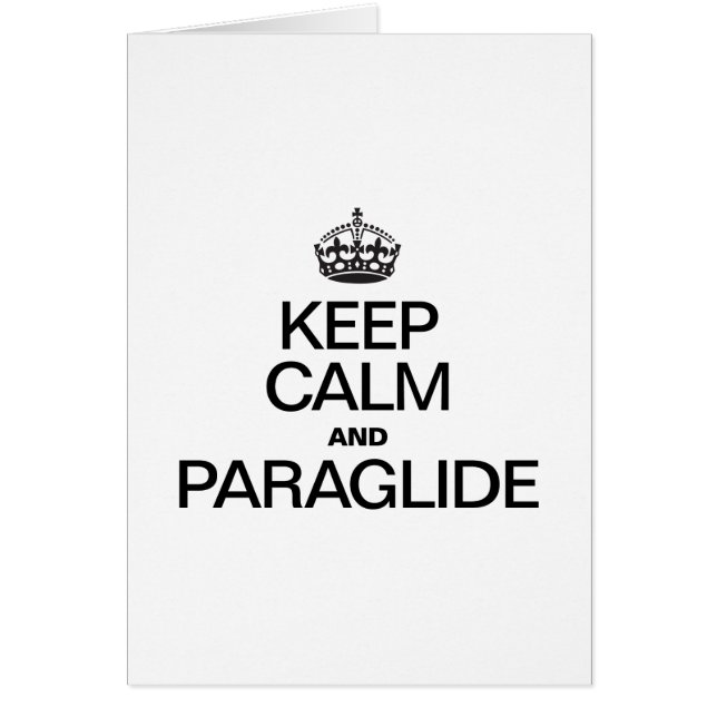 KEEP CALM AND PARAGLIDE (Front)