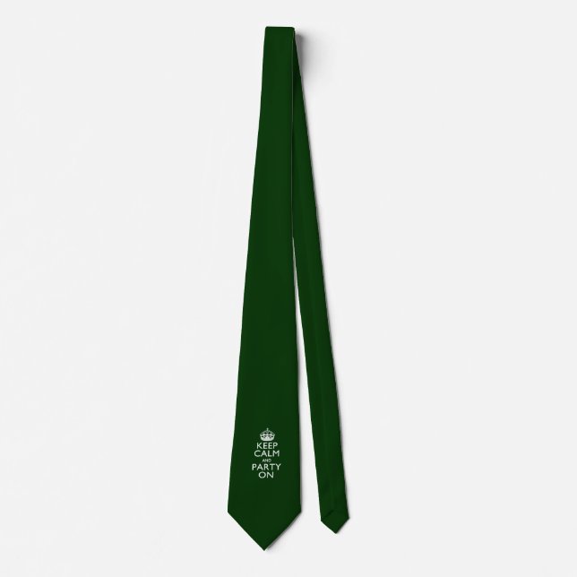 Keep Calm and Party On Green Tie (Front)