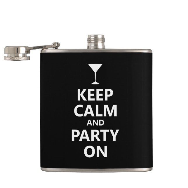 Keep Calm and Party On Hip Flask (Opened)