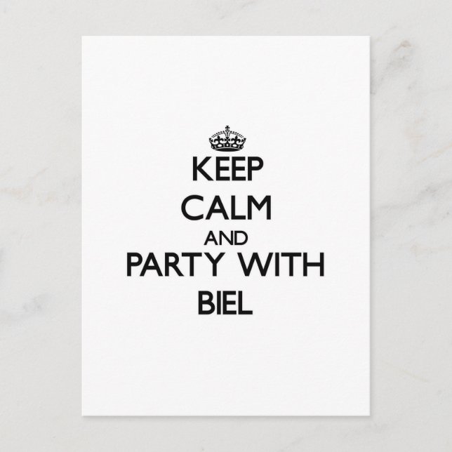 Keep calm and Party with Biel Postcard (Front)
