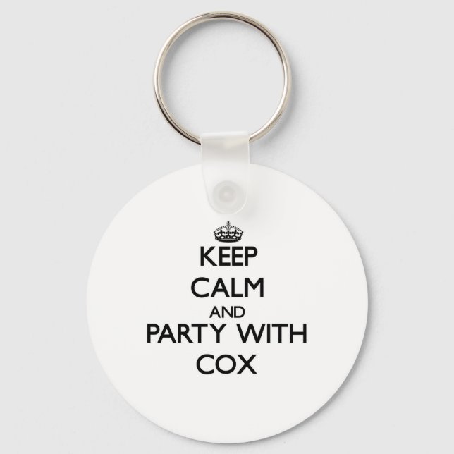 Keep calm and Party with Cox Keychain (Front)