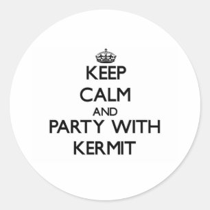 Keep Calm and Party with Kermit Classic Round Sticker