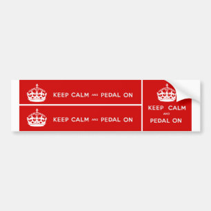 Keep Calm and Pedal On Bumper Sticker