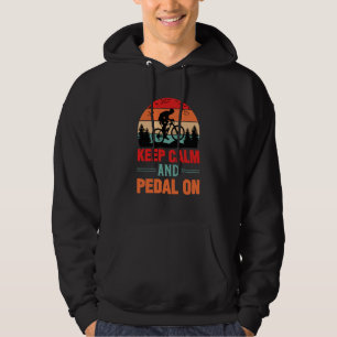 Keep Calm And Pedal On Retro Vintage Cycling Hoodie