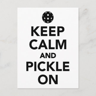 Keep calm and pickle on Pickleball Postcard