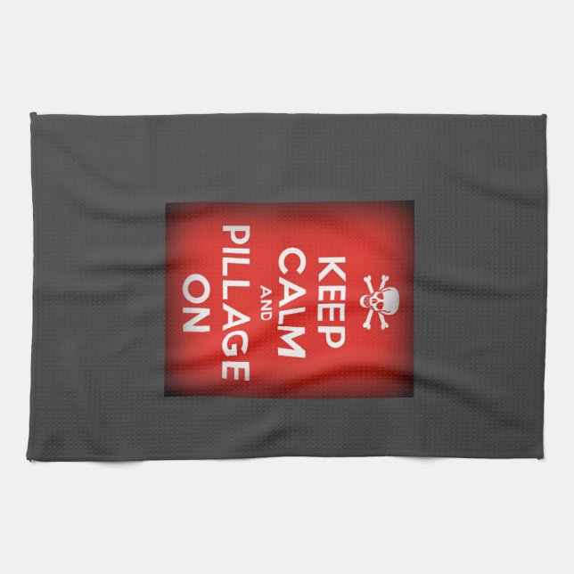 Keep Calm and Pillage Kitchen Towel (Horizontal)