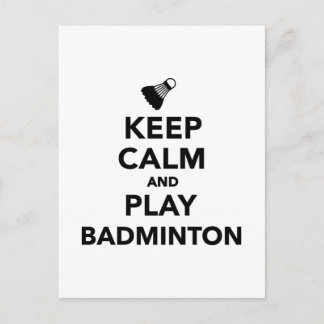 Keep calm and play Badminton Postcard