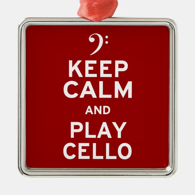 Keep Calm and Play Cello Metal Ornament (Front)