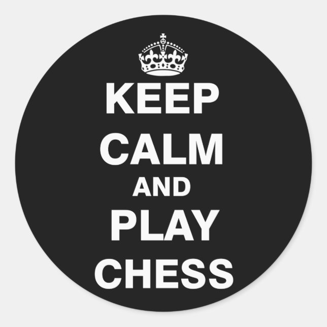 Keep Calm and Play Chess Classic Round Sticker (Front)