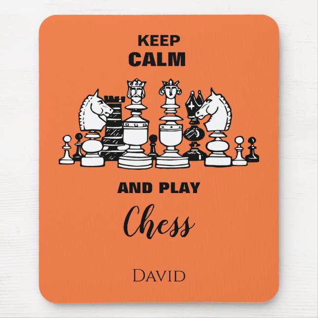 Keep Calm and Play Chess Mouse Pad Gift Men (Front)