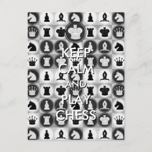 Keep Calm and Play Chess Postcard