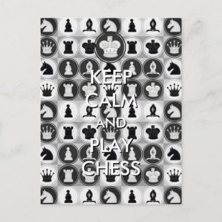 Keep Calm and Play Chess Postcard