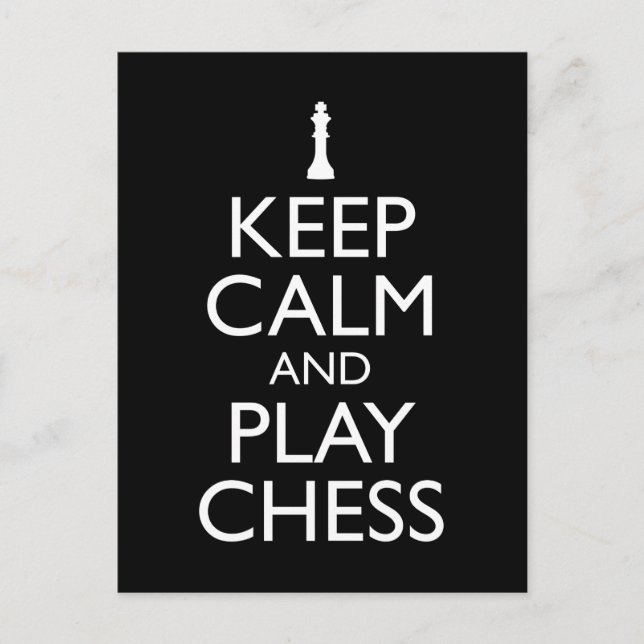 Keep Calm And Play Chess Postcard (Front)
