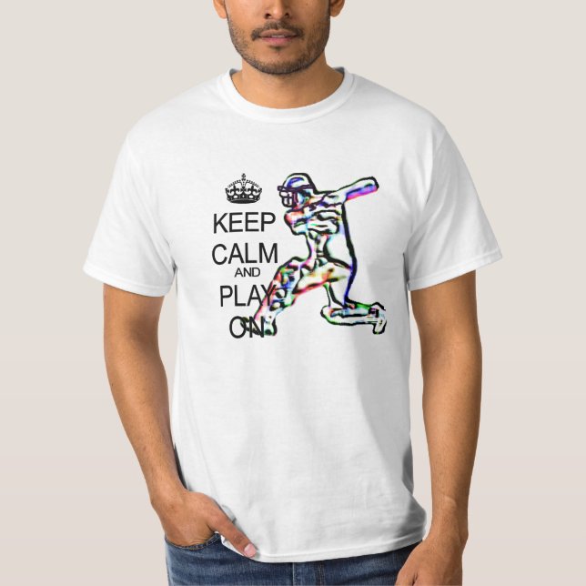 Keep Calm and Play cricket T-Shirt (Front)