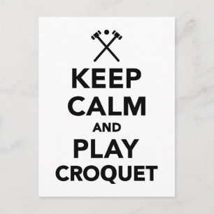 Keep calm and play Croquet Postcard
