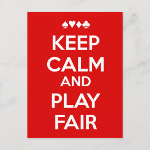 Keep Calm And Play Fair Postcard