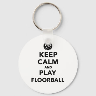 Keep calm and play Floorball Keychain